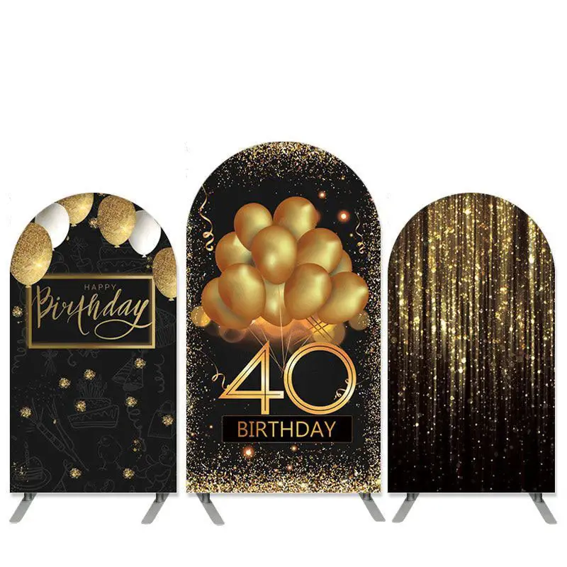 Aperturee Gold Glitter Balloons Theme 40Th Birthday Arch Backdrop Kit | Chiara Wall Backdrop Diy | Circle Arch Backdrop Diy |...
