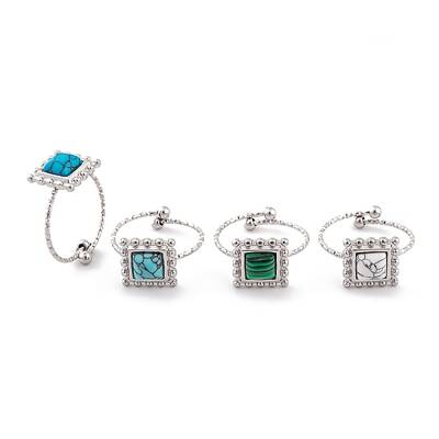 Square 304 Stainless Steel Open Cuff Rings