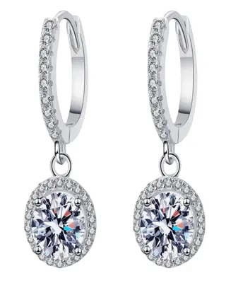 Best Trending 2 Carat Diamond Round Drop Earrings Gift on Sale for Women, Lady, Mother, Wife