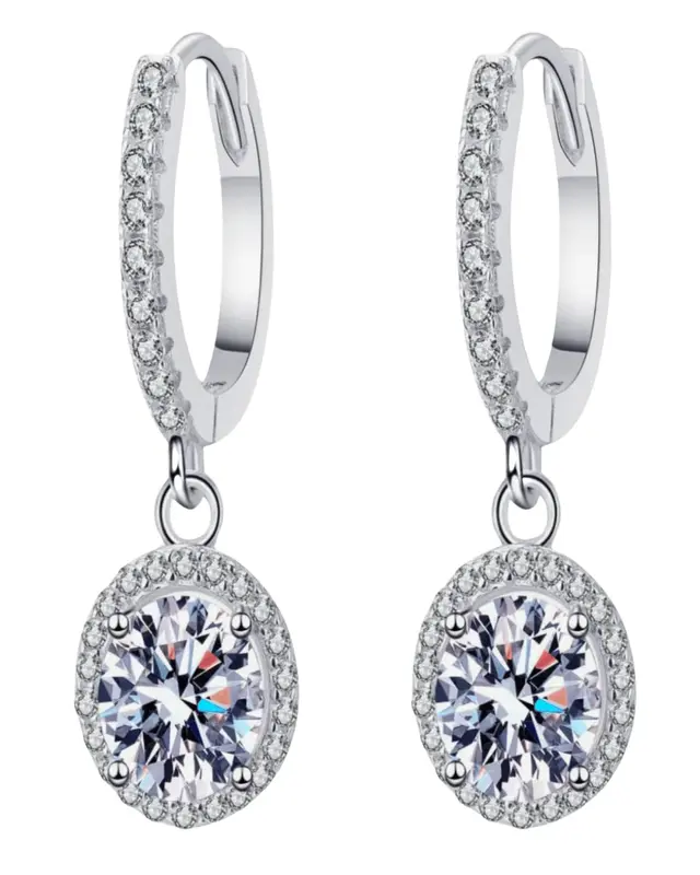 Best Trending 2 Carat Diamond Round Drop Earrings Gift on Sale for Women, Lady, Mother, Wife