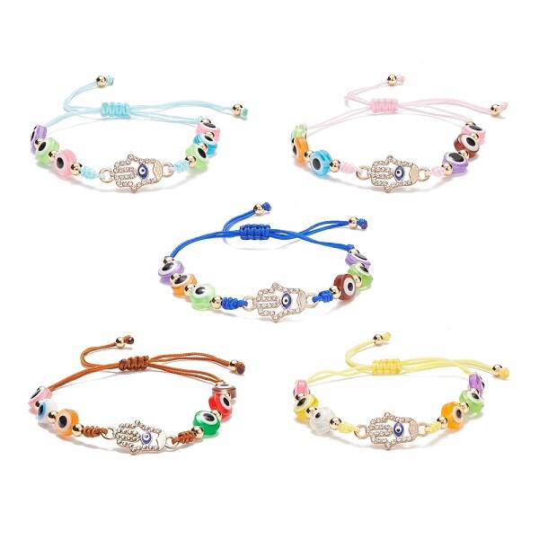 Resin Evil Eye Braided Bead Bracelet