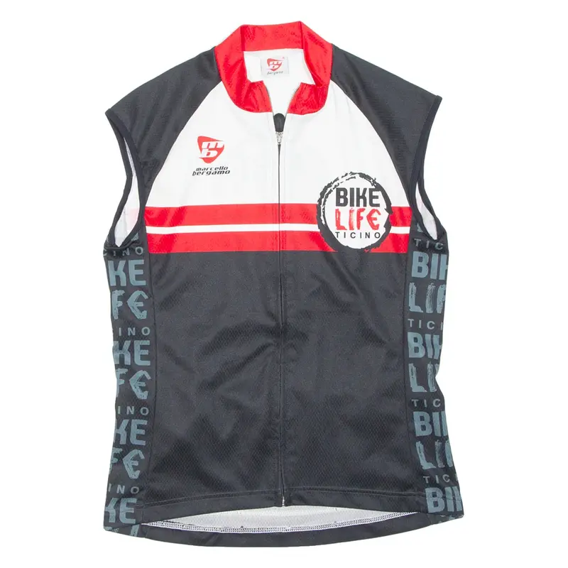 Cycling Mens Vest Black Sleeveless Full Zip M