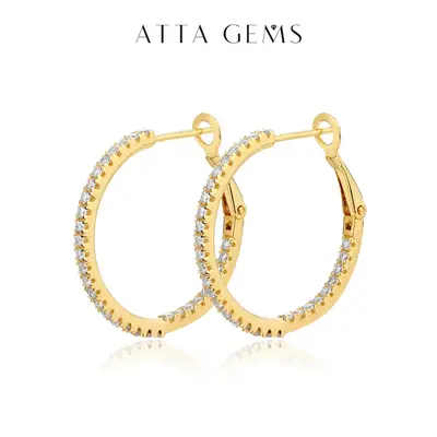 ALL Synthetic Moissanite Hoop Earrings D Color VVS1 For Woman Fashion Jewelry Temperament Girl's Daily Wear earrings E001
