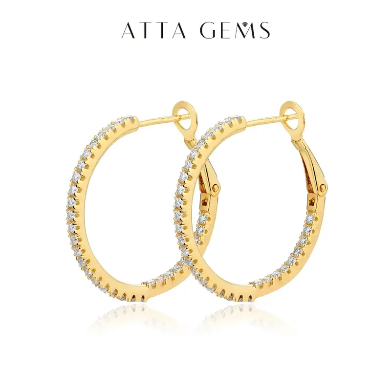 ALL Synthetic Moissanite Hoop Earrings  D Color VVS1 For Woman Fashion Jewelry Temperament Girl's Daily Wear earrings E001