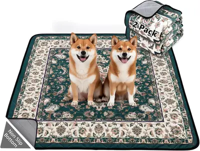 LOOBANI Washable Dog Pee Pad 2Pack, Ultra-Absorbent Puppy Pads, Slip Training Mat Bed Pet Supplies Toilet Training