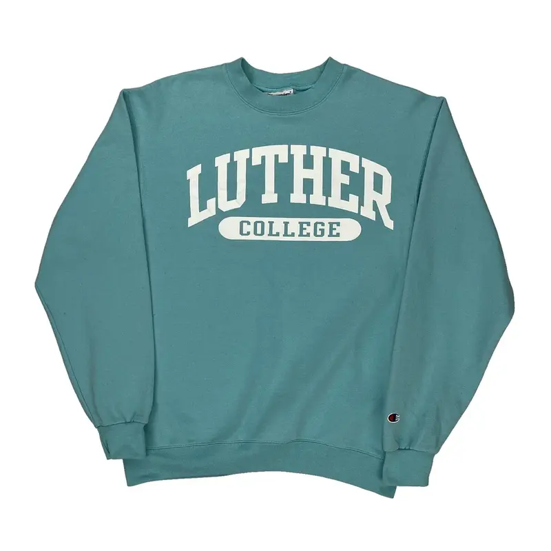 Luther Champion College Sweatshirt - Medium Blue Cotton Blend