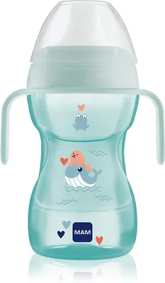 MAM Fun to Drink Green Drip-Free Glass 270ml