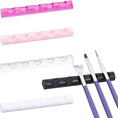 5Pcs 5 Cololrs 5 Grids Plastic Nail Art Brush Pen Holder Stand