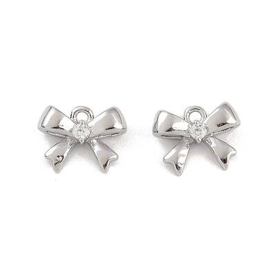 Brass Micro Pave Clear Cubic Zirconia Pendants