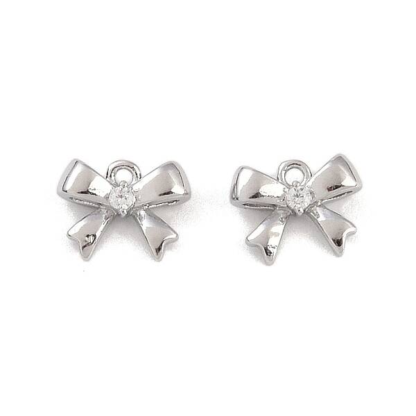 Brass Micro Pave Clear Cubic Zirconia Pendants
