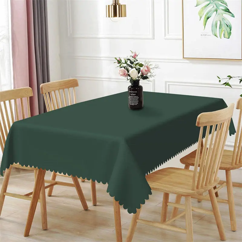 Cool Army Green Solid Color Rectangle Tablecloth - Aperturee