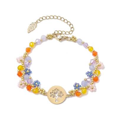 Colorful Flower Glass Seed Beads Bracelets for Women