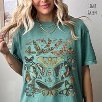 Comfort Colors Vintage Butterfly & Moth Tee, Cottagecore Aesthetic , Gift For Her, Nature Lover Tee, Boho Clothing