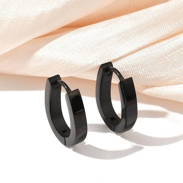 304 Stainless Steel Polishing Effect Hoop Earrings