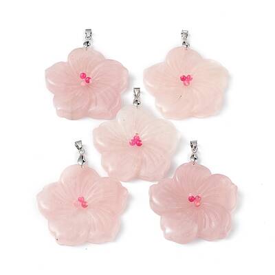 Natural Rose Quartz Big Pendants