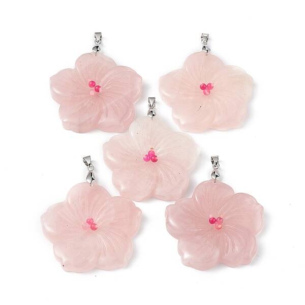 Natural Rose Quartz Big Pendants