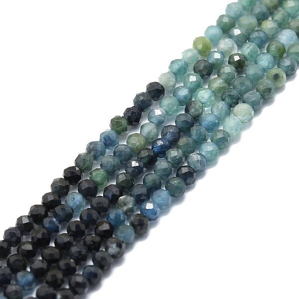 Natural Gradient Blue Tourmaline Beads Strands