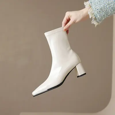 CHIKO Adhiambo Square Toe Block Heels Ankle Boots