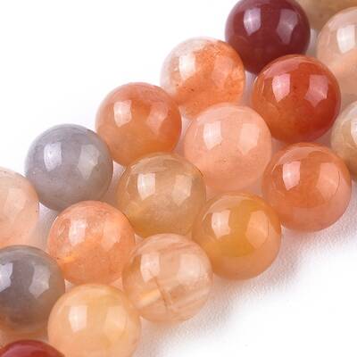 Natural Golden Silk Jade Beads Strands