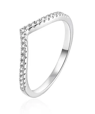 Agato Elegant Silver Ring with Zirconia AGT-R41W - Circuit: 52 mm