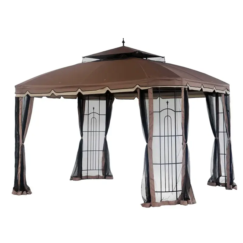 SUNJOY Black+Ginger Snap Replacement Mosquito Netting For Bay Window Gazebo (10X12 Ft) L-GZ329PST-2 Sold At Big Lots