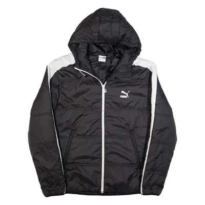 PUMA Mens Puffer Jacket Black Hooded M