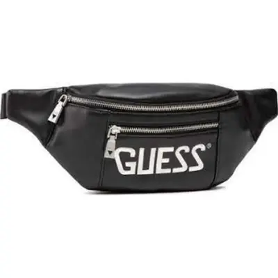Guess, Salameda, Leather, Fabric Bum Bag, Black, 29.5/39 x 14 x 7 cm, Men's