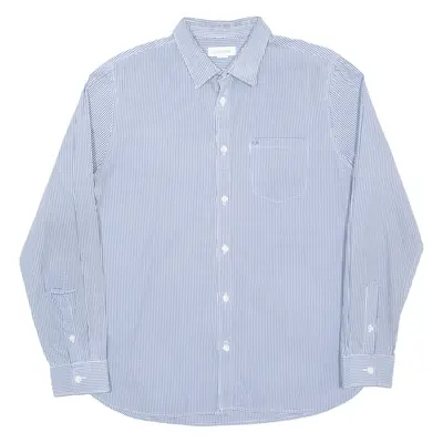 CALVIN KLEIN Mens Shirt Blue Gingham Long Sleeve L