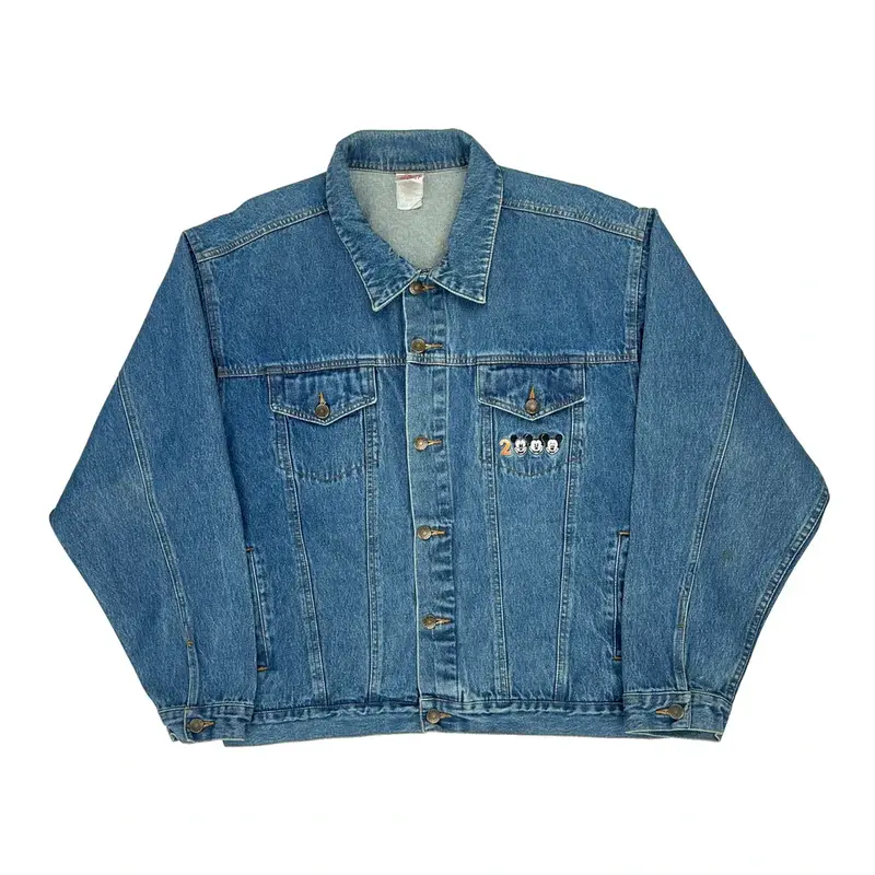 Mickey Mouse Disney Denim Jacket - Large Blue Denim