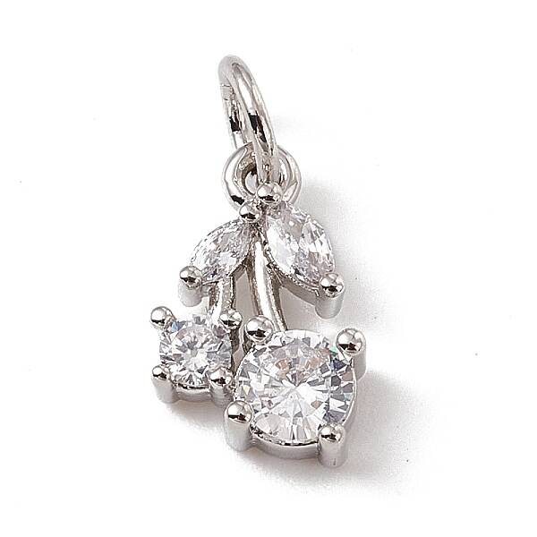 Brass Micro Pave Cubic Zirconia Charms