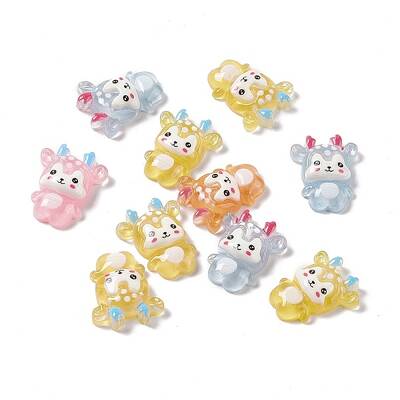 Christmas Reindeer Transparent Resin Cabochons