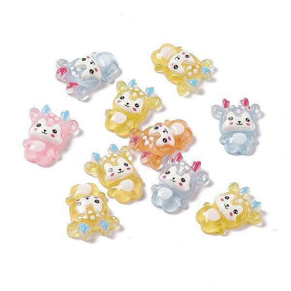 Christmas Reindeer Transparent Resin Cabochons