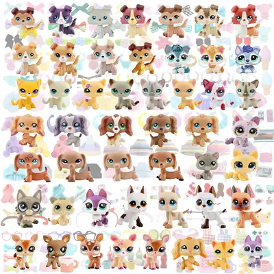 Miniature Cat and Dog Puppy Kitten Fox Figures Pet compitable with LPS Collection