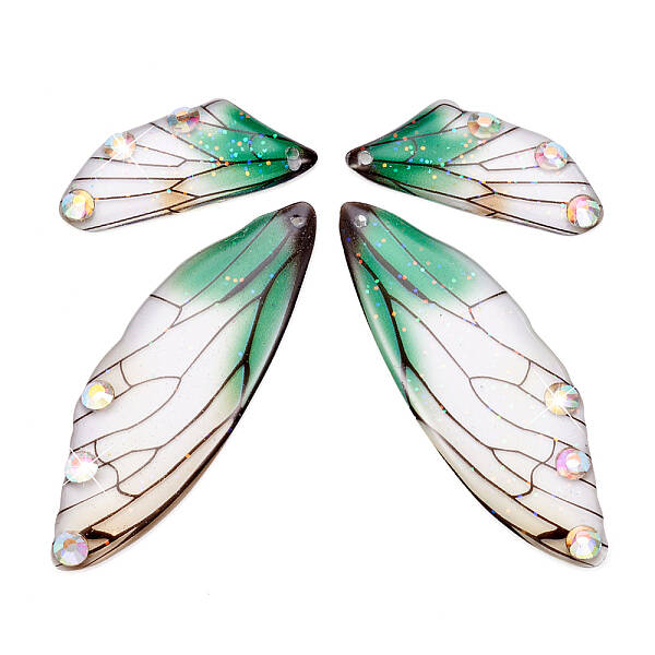 Transparent Resin Crystal AB Rhinestone Pendants Set