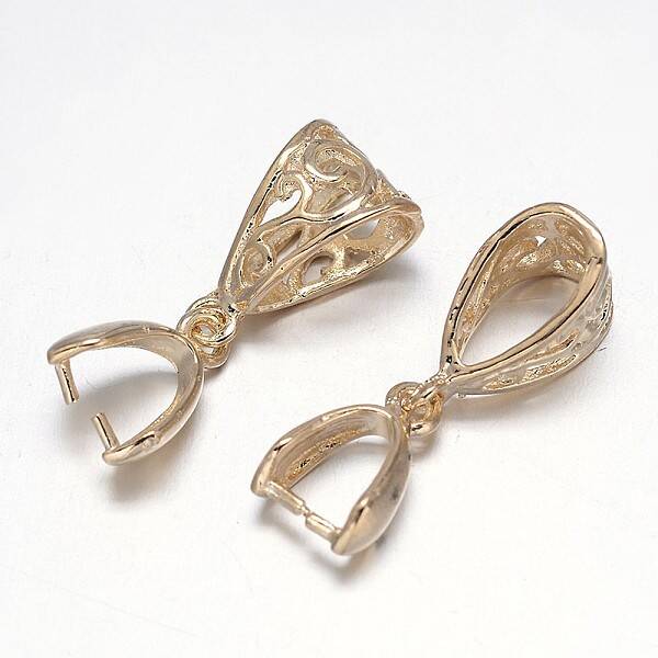 Filigree Rack Plating Brass Pendant Pinch Bails