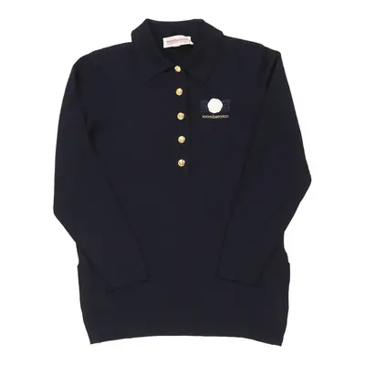 Roccobarocco Collared Jumper - Medium Navy Wool | Size: medium