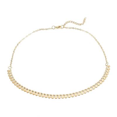 PVD Vacuum Plating 304 Stainless Steel Flat Round Pendant Necklaces