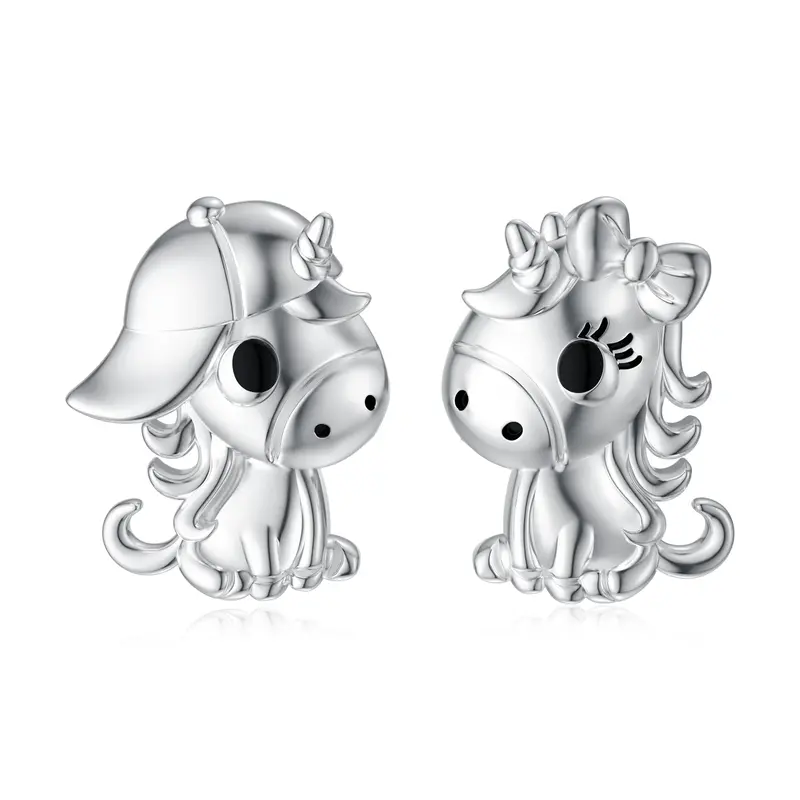 Sterling Silver Horse Stud Earrings