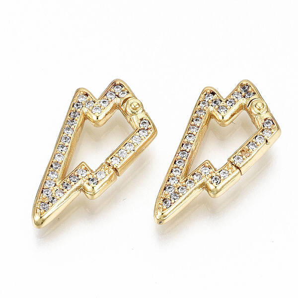Brass Micro Pave Clear Cubic Zirconia Twister Clasps