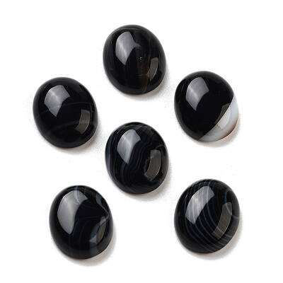 Natural Dyed & Heated Black Agate Cabochons