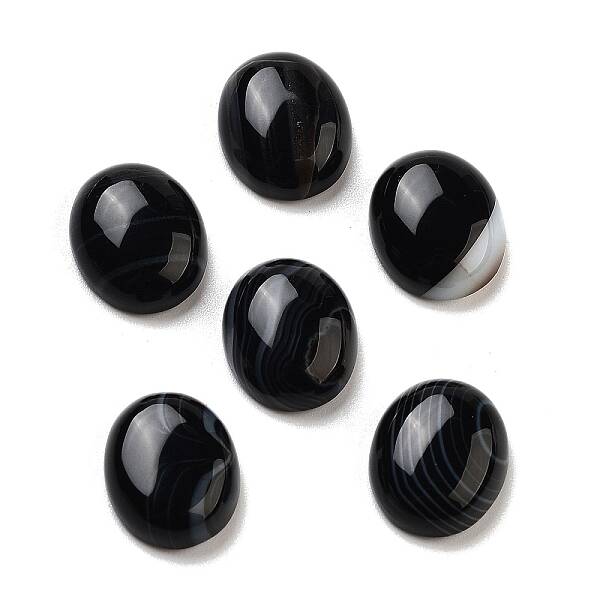 Natural Dyed & Heated Black Agate Cabochons