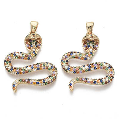 Brass Micro Pave Cubic Zirconia Pendants