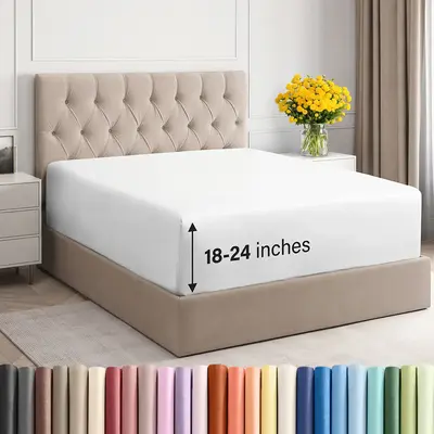 CGK Deep Pocket Fitted Sheet ONLY – Ultra-Soft Microfiber, Wrinkle-Free, Fits Up to 24 Mattress (SINGLE SHEET)