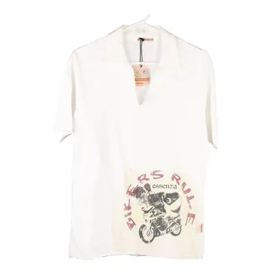 Essenza Graphic Polo Shirt - Medium White Cotton