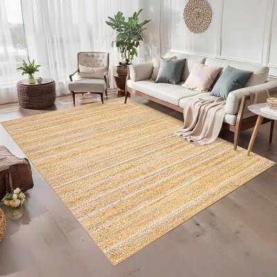 Garvee Modern Natural 10x13 Washable Rug Large Area Rug Non Shedding Living Room Rug Low Pile Soft Bedroom Rug Modern Rug Bra...