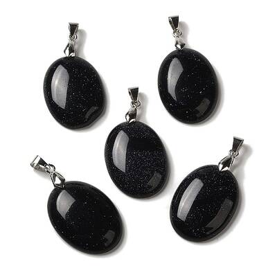 Synthetic Blue Goldstone Pendants