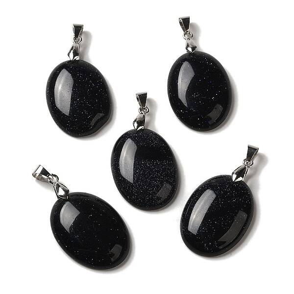 Synthetic Blue Goldstone Pendants