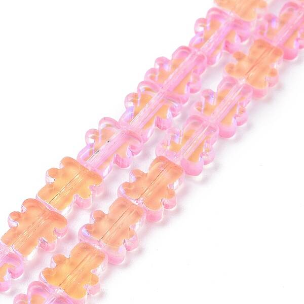 Transparent Electroplate Glass Beads Strands