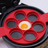 Silicone 7 Hole Fried Egg Mold, 1 Count Round Shaped Heat Resistant Egg Cooker, Multifunctional Pancake Cooking Mold for Home...