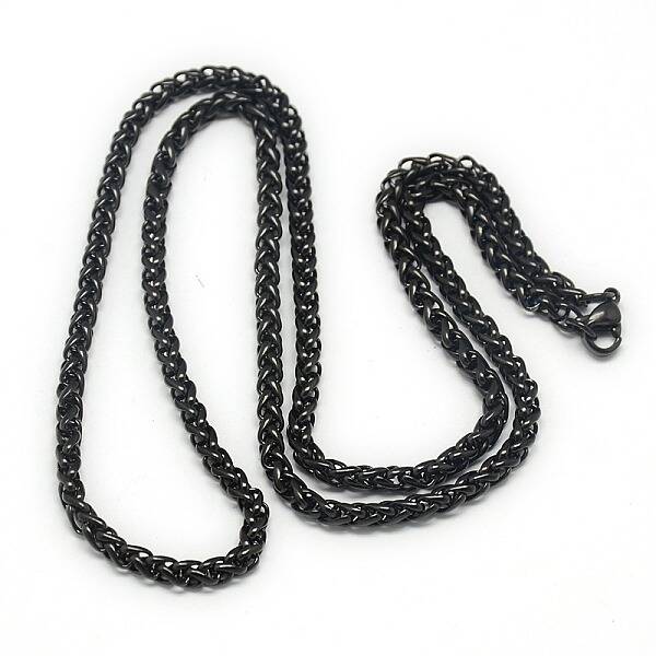 Trendy Men's 201 Stainless Steel Wheat Chain Necklaces